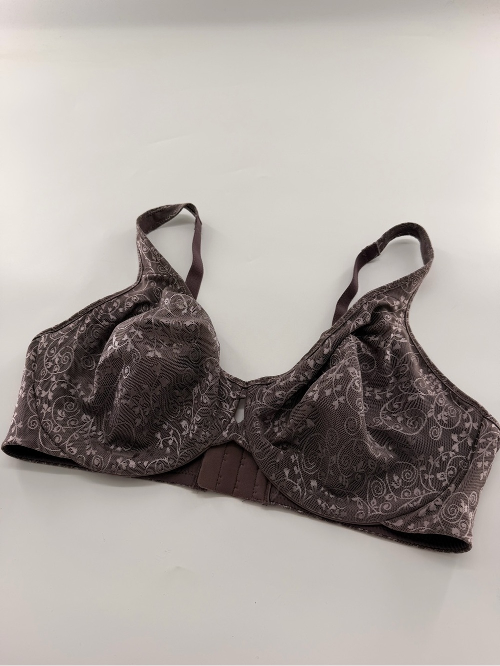 Lilyette by Bali Brown Minimizer Plunge Bra Keyhole 0904 Women’s 40D Lilyette